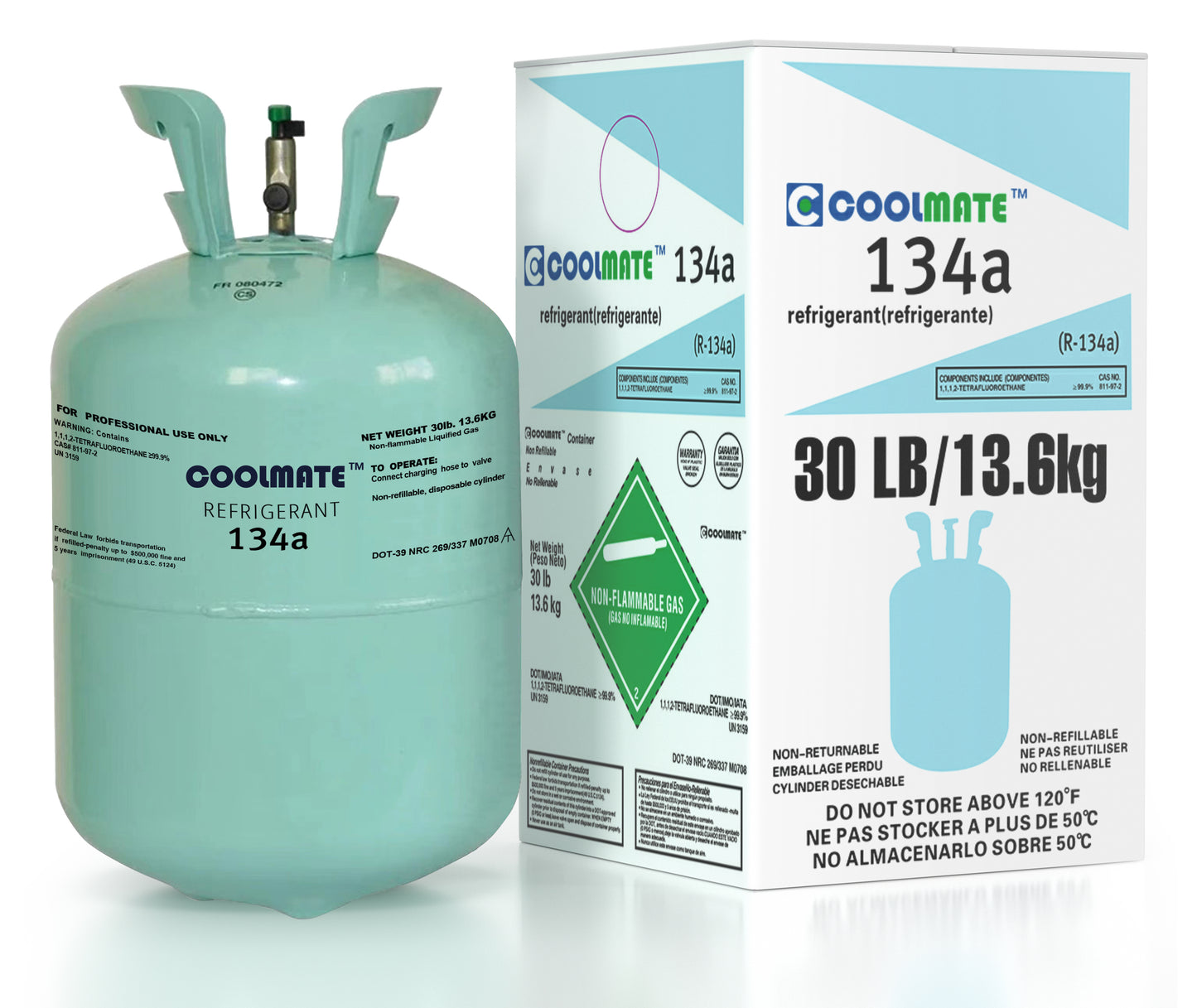 R-134A Refrigerant 30LB|CoolmateGas Refrigerant